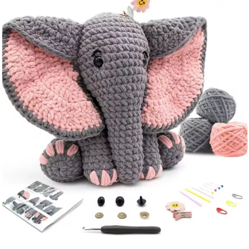 Kit Elefante all'uncinetto, facile da zero