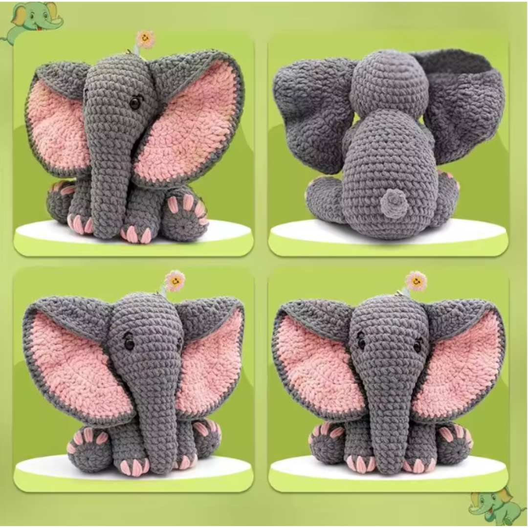 Kit Elefante all'uncinetto, facile da zero