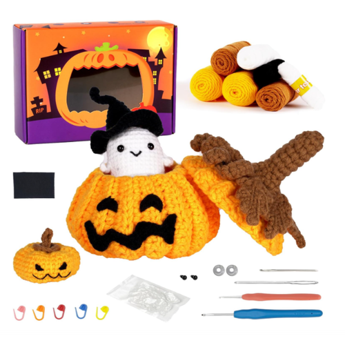 Kit Fai-da-te Zucca di Halloween a Uncinetto