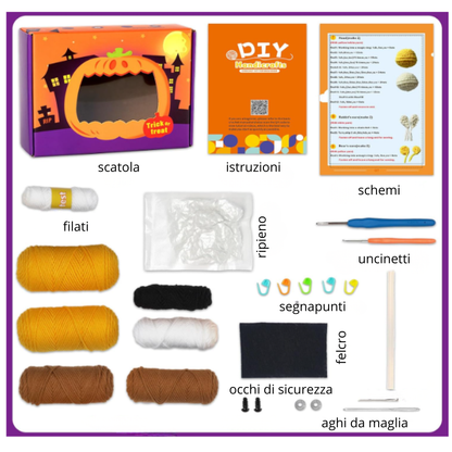 Kit Fai-da-te Zucca di Halloween a Uncinetto