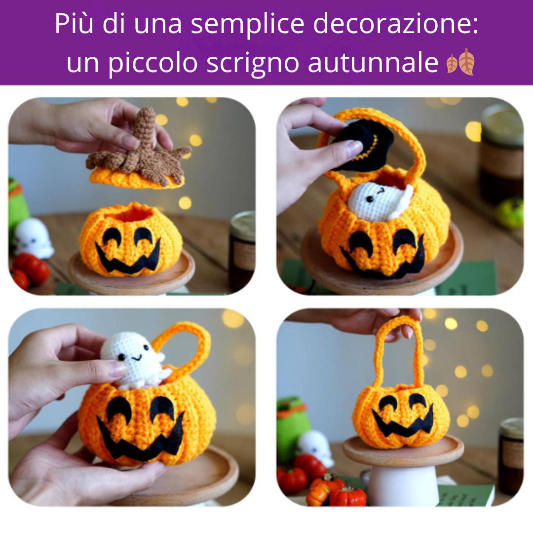 Kit Fai-da-te Zucca di Halloween a Uncinetto